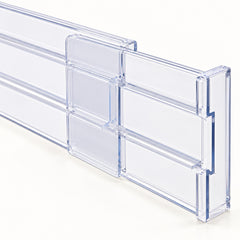 Clear Expandable Drawer Divider Set — close-up