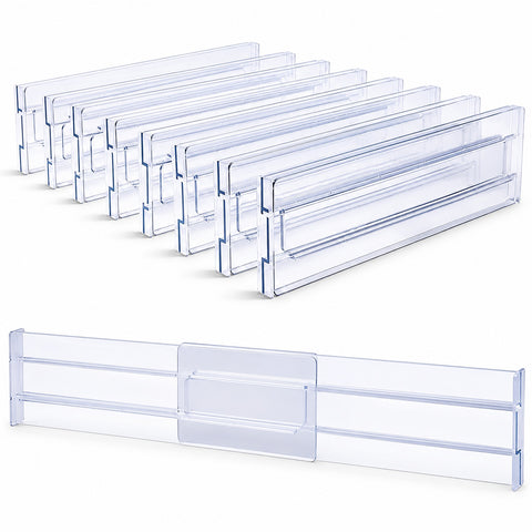 Clear Expandable Drawer Divider Set