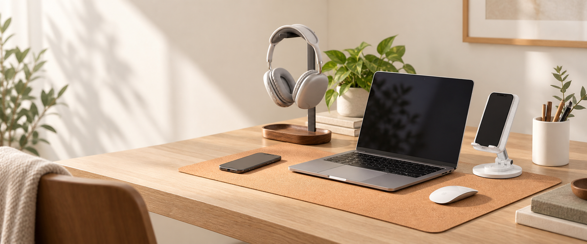 A calmer desk for better everyday work.