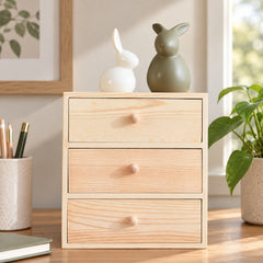 Three-Drawer Wood Desk Organizer — lifestyle
